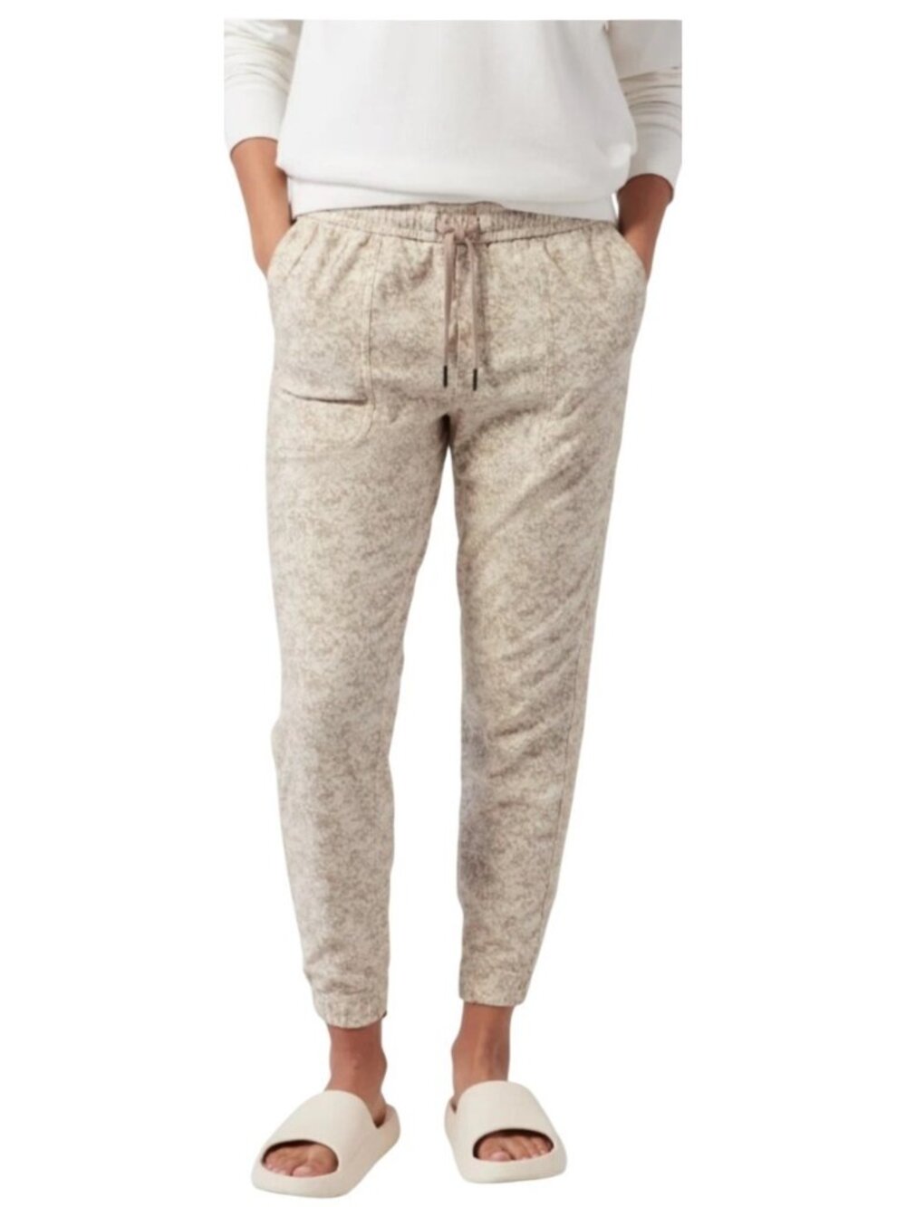 Athleta Women's Small Cream Pebbles AthleticTexture Abalon Farallon Jogger Pants